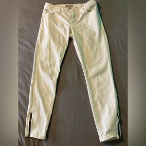 Banana Republic Cream Pants with Zippered Panlegs Size 28